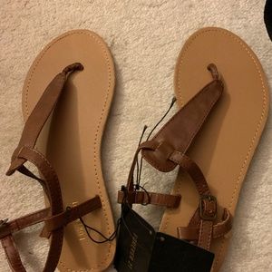 Forever 21 Brown Strap Sandals